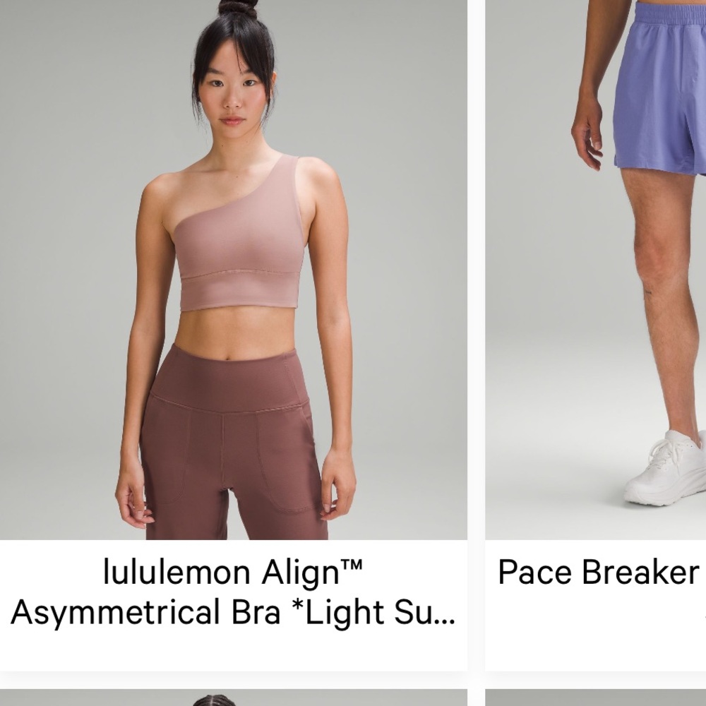 lululemon align twilight rose one shoulder Sports Bra